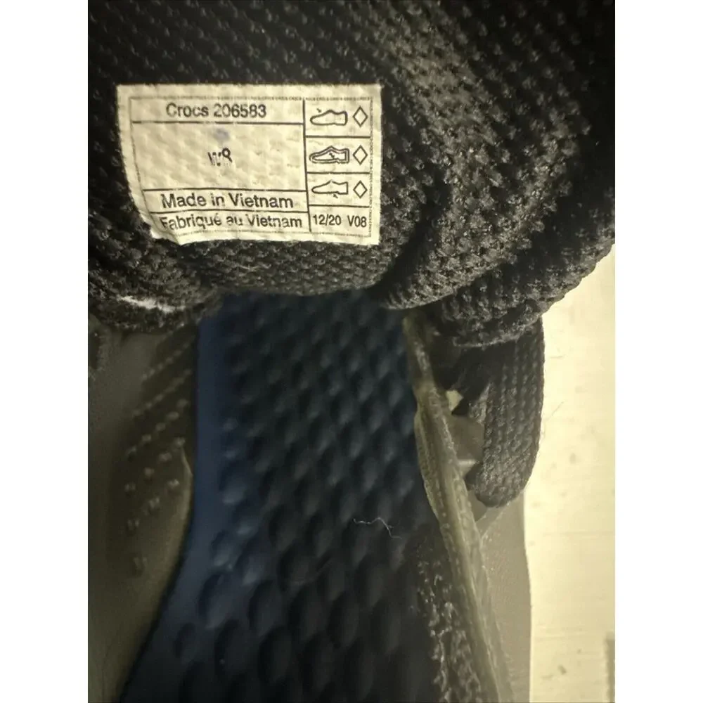 Crocs LiteRide Pacer Shoes Size 8 Lace Up Lightweight Breathable Comfort Blk Blu